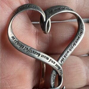 Sterling Silver Heart-Shaped Ribbon Pendant